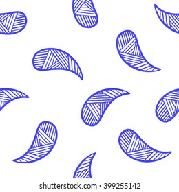 Seamless pattern of beautiful paisley cucumbers Turkish, Indian, Persian. Vector