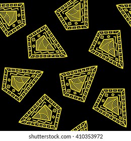 Seamless pattern of beautiful paisley cucumbers Mexican, Africa, Aztec, Peruvian, Indian. Vector illustration