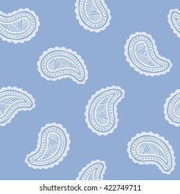 Seamless pattern of beautiful paisley cucumbers Turkish, Indian, Persian. Vector illustration