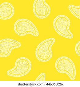 Seamless pattern of beautiful paisley cucumbers. Turkish, Indian, Persian. Vector illustration