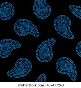 Seamless pattern of beautiful paisley cucumbers. Turkish, Indian, Persian. Vector illustration