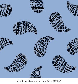 Seamless pattern of beautiful paisley cucumbers. Vector illustration