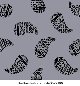 Seamless pattern of beautiful paisley cucumbers. Vector illustration
