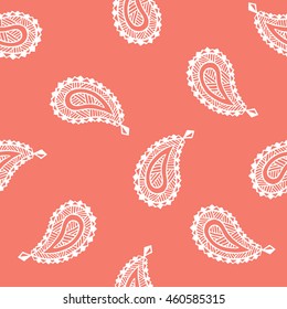 Seamless pattern of beautiful paisley cucumbers. Turkish, Indian, Persian. Vector illustration
