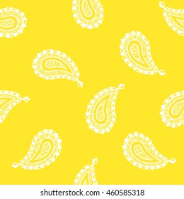 Seamless pattern of beautiful paisley cucumbers. Turkish, Indian, Persian. Vector illustration