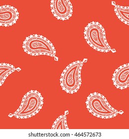 Seamless pattern of beautiful paisley cucumbers. Turkish, Indian, Persian. Vector illustration