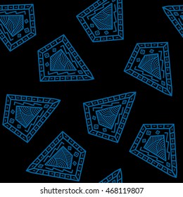 Seamless pattern of beautiful paisley cucumbers Mexican, Africa, Aztec, Peruvian, Indian. Vector illustration