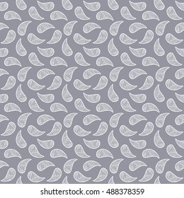 Seamless pattern of beautiful paisley cucumbers Turkish, Indian, Persian. Vector illustration