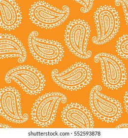 Seamless pattern of beautiful paisley cucumbers Turkish, Indian, Persian. Vector illustration