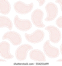 Seamless pattern of beautiful paisley cucumbers on a white background. Turkish, Indian, Persian. Vector illustration