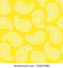 Seamless pattern of beautiful paisley cucumbers Turkish, Indian, Persian. Vector illustration