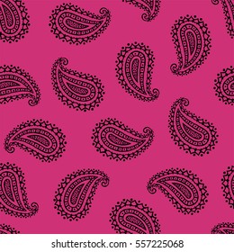 Seamless pattern of beautiful paisley cucumbers Turkish, Indian, Persian. Vector illustration