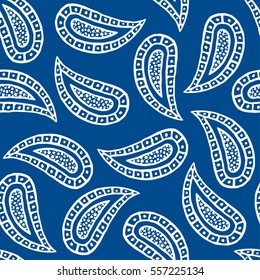Seamless pattern of beautiful paisley cucumbers Turkish, Indian, Persian, Mexican, African. Vector illustration