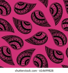 Seamless pattern of beautiful paisley cucumbers Aztec, Peruvian, Mayan, Mexican, Native American. Vector illustration
