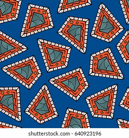 Seamless Pattern Of Beautiful Paisley Cucumbers Mexican, Africa, Aztec, Peruvian, Indian. Vector Illustration