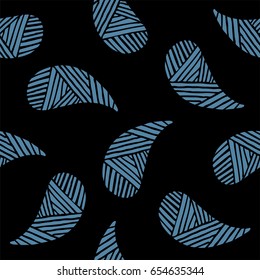 Seamless pattern of beautiful paisley cucumbers Turkish, Indian, Persian. Vector illustration
