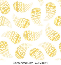 Seamless pattern of beautiful paisley cucumbers Aztec, Peruvian, Mayan, Mexican, Native American. Vector illustration