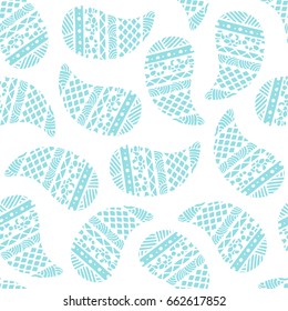 Seamless pattern of beautiful paisley cucumbers Aztec, Peruvian, Mayan, Mexican, Native American. Vector illustration
