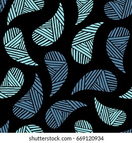 Seamless pattern of beautiful paisley cucumbers Turkish, Indian, Persian. Vector illustration
