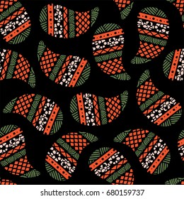 Seamless pattern of beautiful paisley cucumbers Turkish, Indian, Persian. Vector illustration