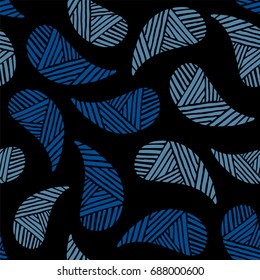 Seamless pattern of beautiful paisley cucumbers Turkish, Indian, Persian. Vector illustration