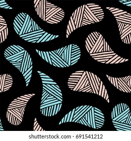 Seamless pattern of beautiful paisley cucumbers Turkish, Indian, Persian. Vector illustration
