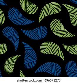 Seamless pattern of beautiful paisley cucumbers Turkish, Indian, Persian. Vector illustration