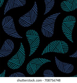 Seamless pattern of beautiful paisley cucumbers Turkish, Indian, Persian. Vector illustration