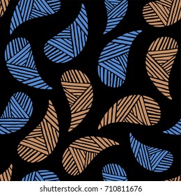 Seamless pattern of beautiful paisley cucumbers Turkish, Indian, Persian. Vector illustration