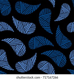 Seamless pattern of beautiful paisley cucumbers Turkish, Indian, Persian. Vector illustration