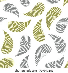 Seamless pattern of beautiful paisley cucumbers Turkish, Indian, Persian. Vector illustration