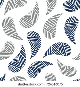 Seamless pattern of beautiful paisley cucumbers Turkish, Indian, Persian. Vector illustration