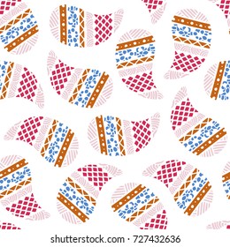 Seamless pattern of beautiful paisley cucumbers Aztec, Peruvian, Mayan, Mexican, Native American. Vector illustration