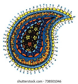 Seamless pattern of beautiful paisley cucumbers Turkish, Indian, Persian, Mexican, African.