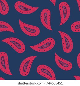 Seamless pattern of beautiful paisley cucumbers African, Turkish, Indian, Persian. Vector illustration