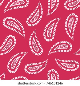 Seamless pattern of beautiful paisley cucumbers African, Turkish, Indian, Persian. Vector illustration
