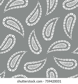 Seamless pattern of beautiful paisley cucumbers African, Turkish, Indian, Persian. Vector illustration