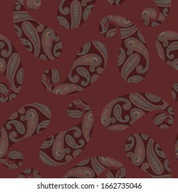 Seamless pattern of a beautiful paisley design,