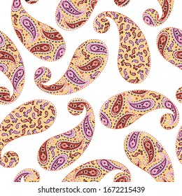 Seamless pattern of a beautiful paisley design,