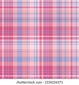 Seamless pattern in beautiful pink and blue colors for plaid, fabric, textile, clothes, tablecloth and other things. Vector image.