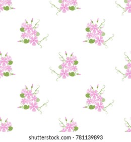 Seamless pattern with beautiful pink flowers background vector illustration 