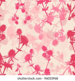 seamless pattern with beautiful pink flowers