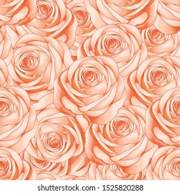 Seamless pattern beautiful Pink Rose flowers abstract  background.Vector illustration hand drawing dry watercolor style.For textile fabric design