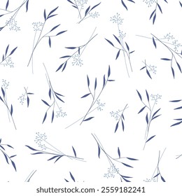 Seamless pattern with beautiful plants perfect for textiles,