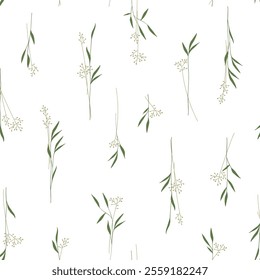 Seamless pattern with beautiful plants perfect for textiles,