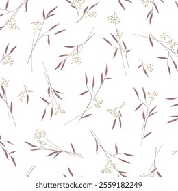 Seamless pattern with beautiful plants perfect for textiles,