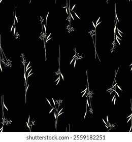 Seamless pattern with beautiful plants perfect for textiles,