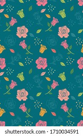 Seamless pattern with beautiful rose