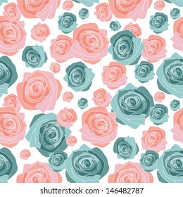 Seamless pattern with beautiful roses