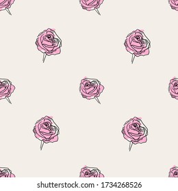 Seamless pattern with beautiful roses flowers. Festive floral background for your design postcards, fabrics, notepad. Beautiful flowers.